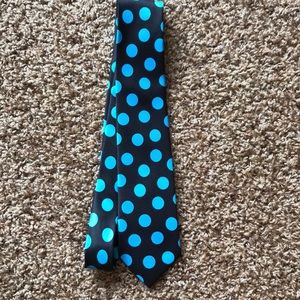 Black and blue polka dot tie